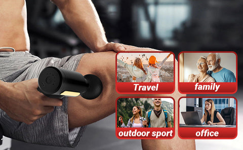 Massage Gun, Small Travel Massage Gun, Massage Gun Deep Tissue, Percussion Handheld Portable Muscle Massager Tool for Full Body Pain Relief, Ideal Gifts for Men, Women(Black)
