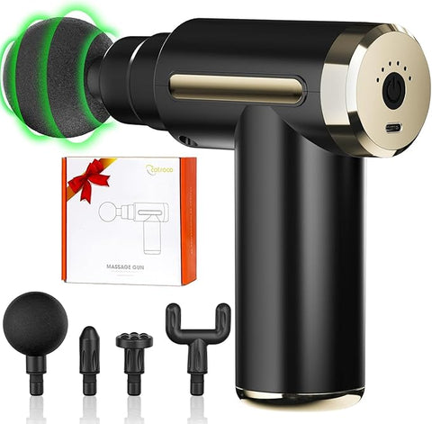 Massage Gun, Small Travel Massage Gun, Massage Gun Deep Tissue, Percussion Handheld Portable Muscle Massager Tool for Full Body Pain Relief, Ideal Gifts for Men, Women(Black)
