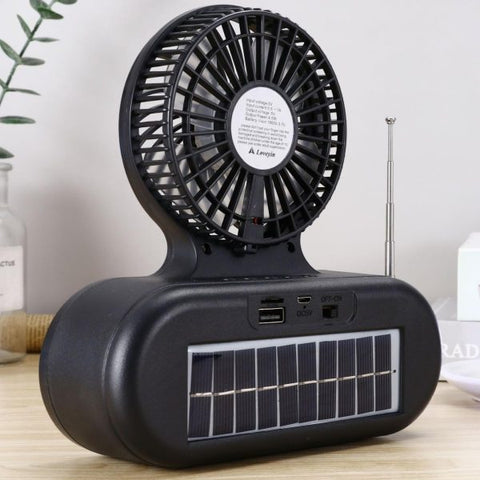 BreezeBeats – Solar Fan Bluetooth Speaker with Flashlight & FM Radio